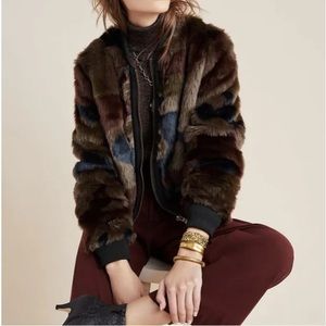 Camouflage fur jacket